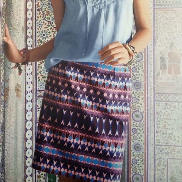 𝅺J. Crew Salon Gemstone Print Mini Skirt 8 - Picture 1 of 6